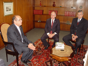 Presidente do TSE, min. Gilmar Mendes, em reunião com o Presidente do TRE-SP, des. Mário Devienn...