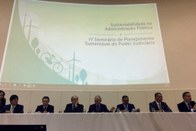 Mesa de abertura do IV Seminário de Planejamento Estratégico Sustentável do Poder Judiciário 