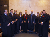 Da esq. p/ a dir.: Advogado Hélio Freitas de Carvalho da Silveira, juiz Silmar Fernandes, des. W...