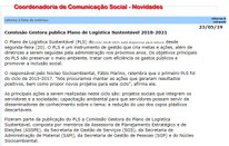 Publicação, no painel "novidades" da intranet do Tribunal, de informativo sobre Plano de Logísti...