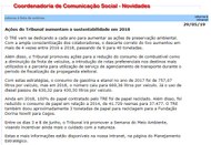 Publicação, no painel "novidades" da intranet do Tribunal, de informativo sobre Visita Monitorad...