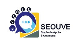 Ícone da Ouvidoria, que é um balão de diálogo na cor azul sobre a logo do TRE-SP. Ao lado direit...