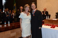 Janine Mendonça Rollo, viúva do advogado Alberto Lopes Mendes Rollo, homenageado "in memoriam", ...